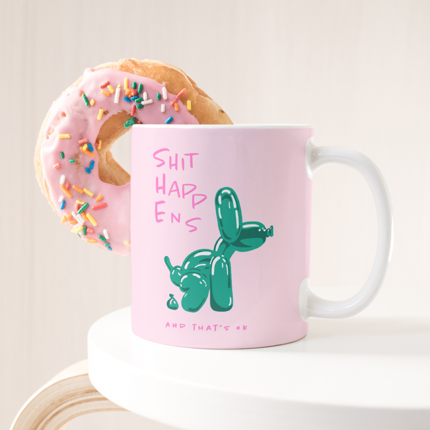 Shit Happens Balloon Dog Mug
