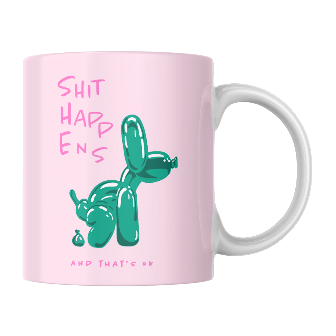 Shit Happens Balloon Dog Mug