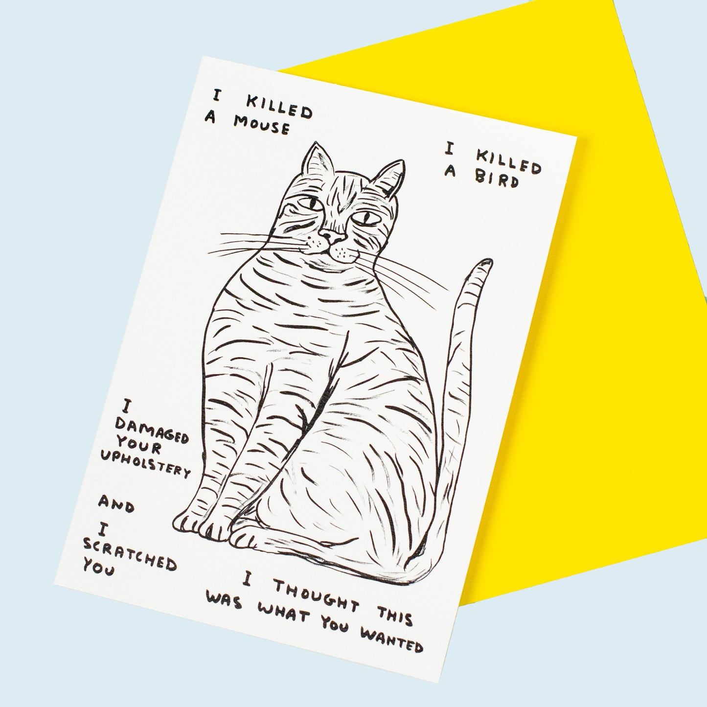 David Shrigley Cat Kill Mouse Karte