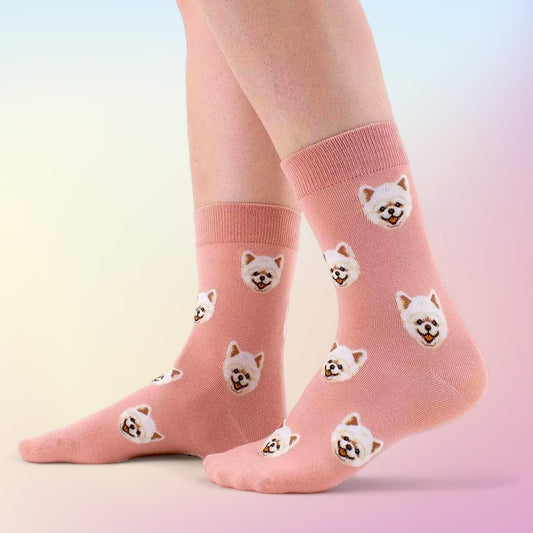 Spitz Pink Crew Socks