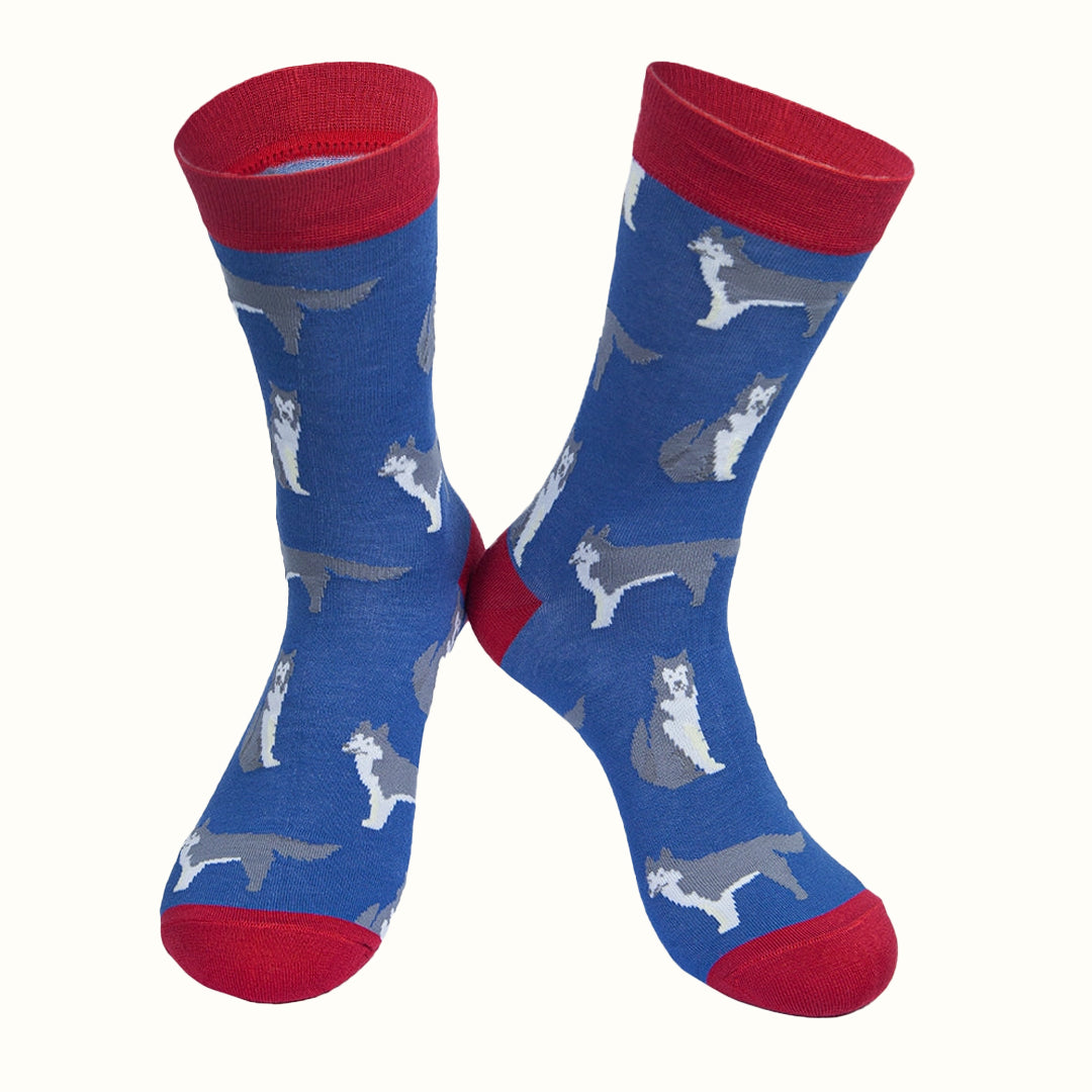Hundesocken aus Bambus für Herren, Sibirischer Husky